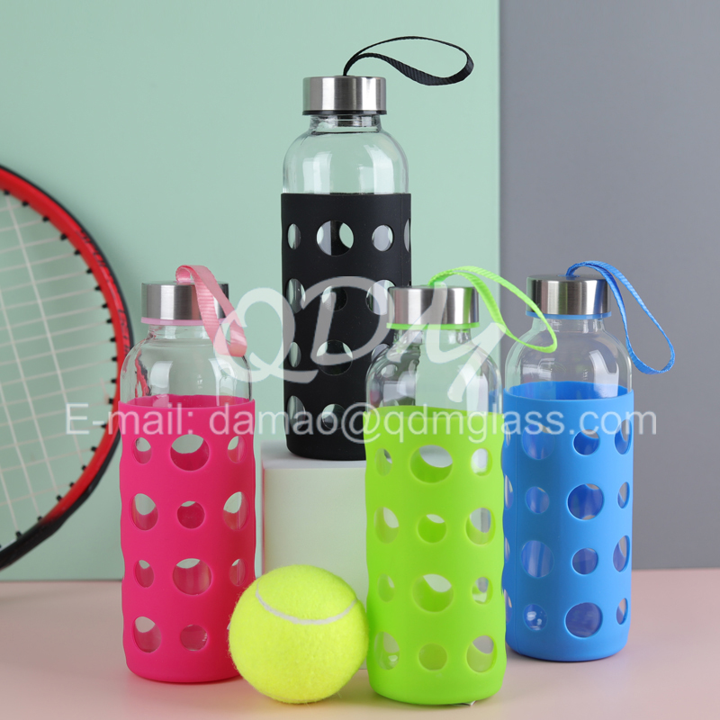 Machine made glass water bottle 400ml