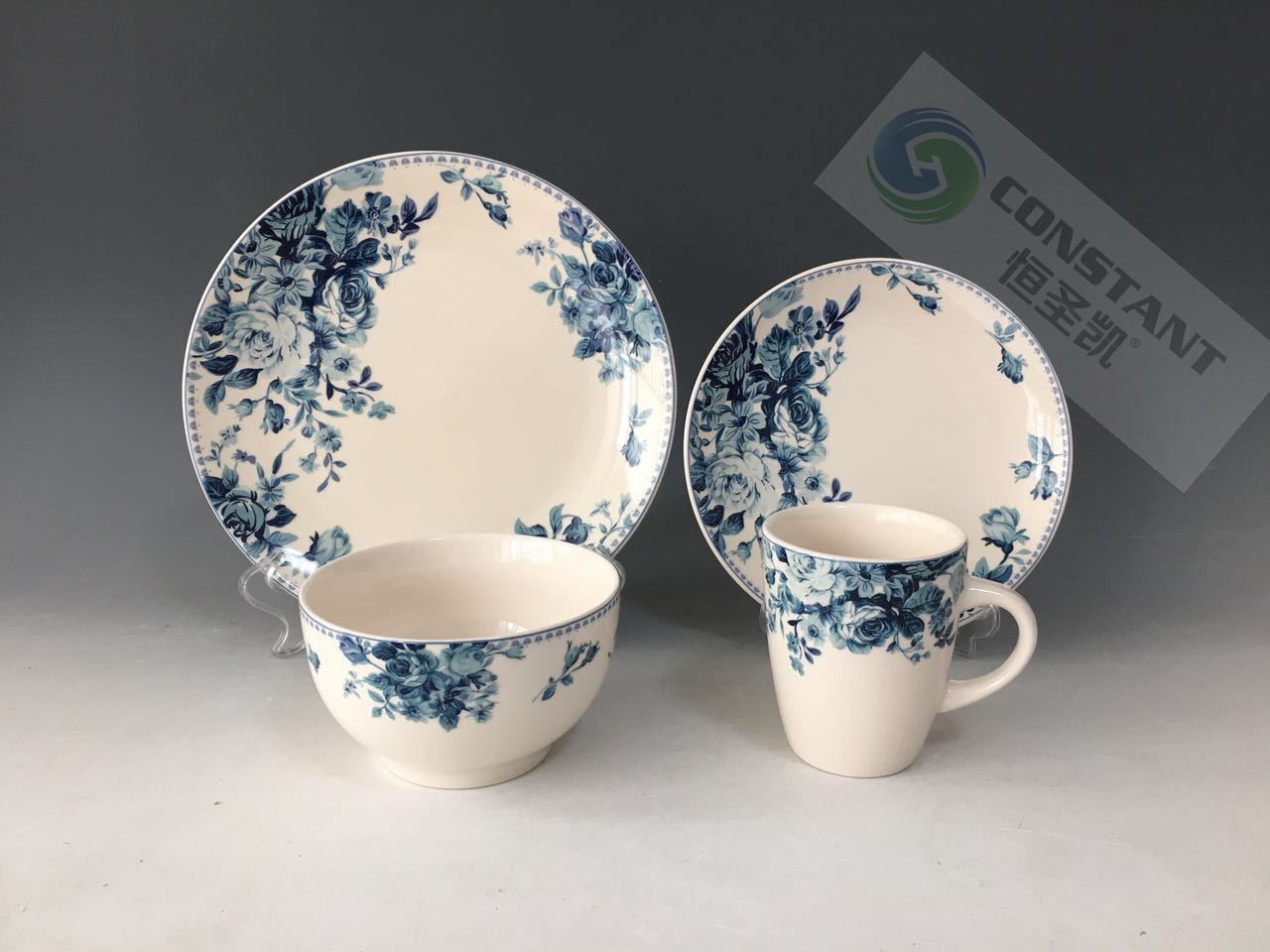Stoneware Dinner Set with decal