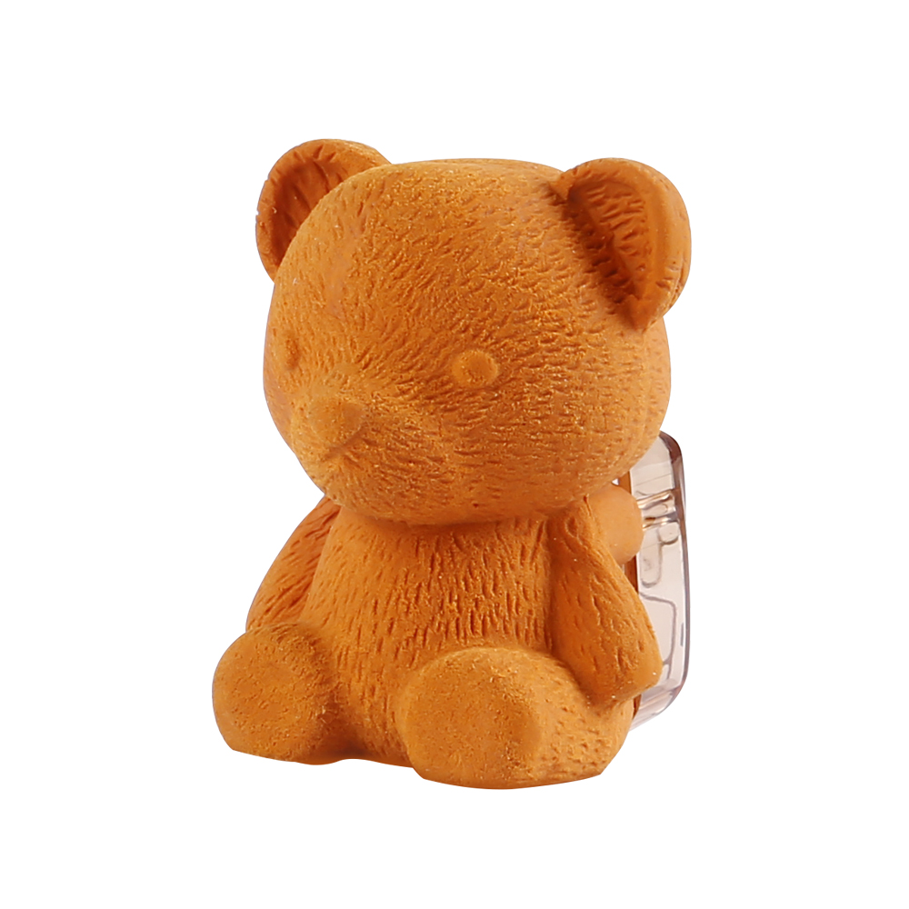 Eagle mini adorable bear design pencil sharpener with eraser brown color