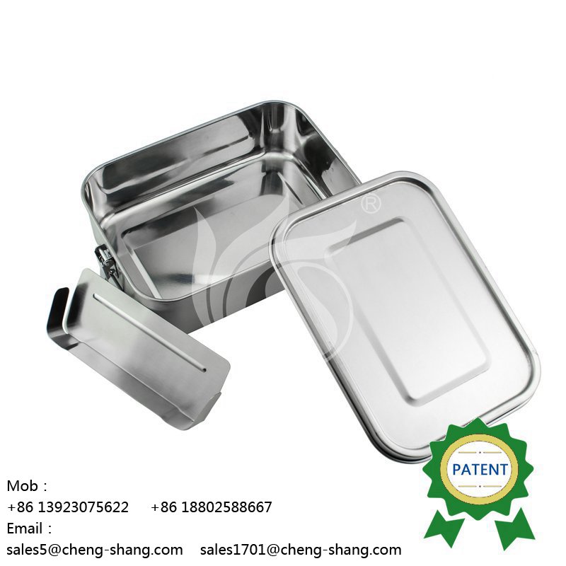 Top Grade 304 Stainless Steel Lunch Box Large Metal Bento Box Snack Food Container Outdoor Storage Box New Custom
