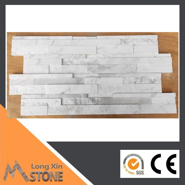 Natural Greek Jazz white marble 6 lines with honed surface , natural split surface and wire drawing surface wall cladding 15X60 CM