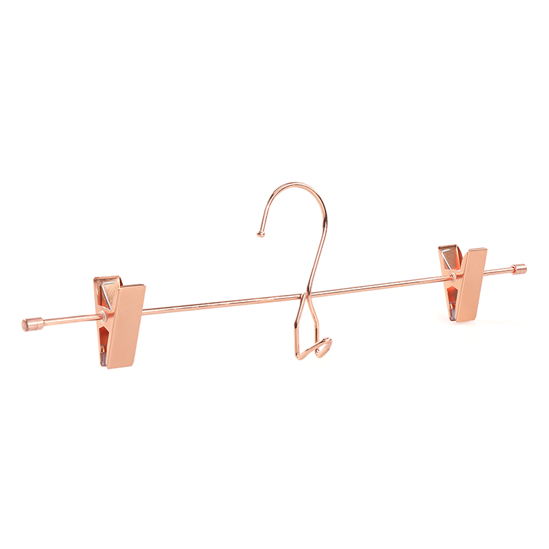 2020 Shiny Rose Gold Clips Metal Wire Slacks /Pants/ Skirt Hanger
