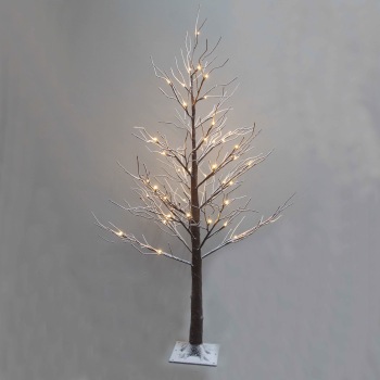 Pre Lit Snowy Dusted Christmas brown tree