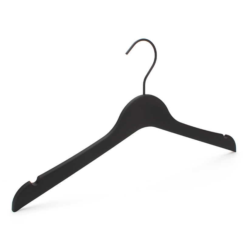 black rubber coating plastic top hanger