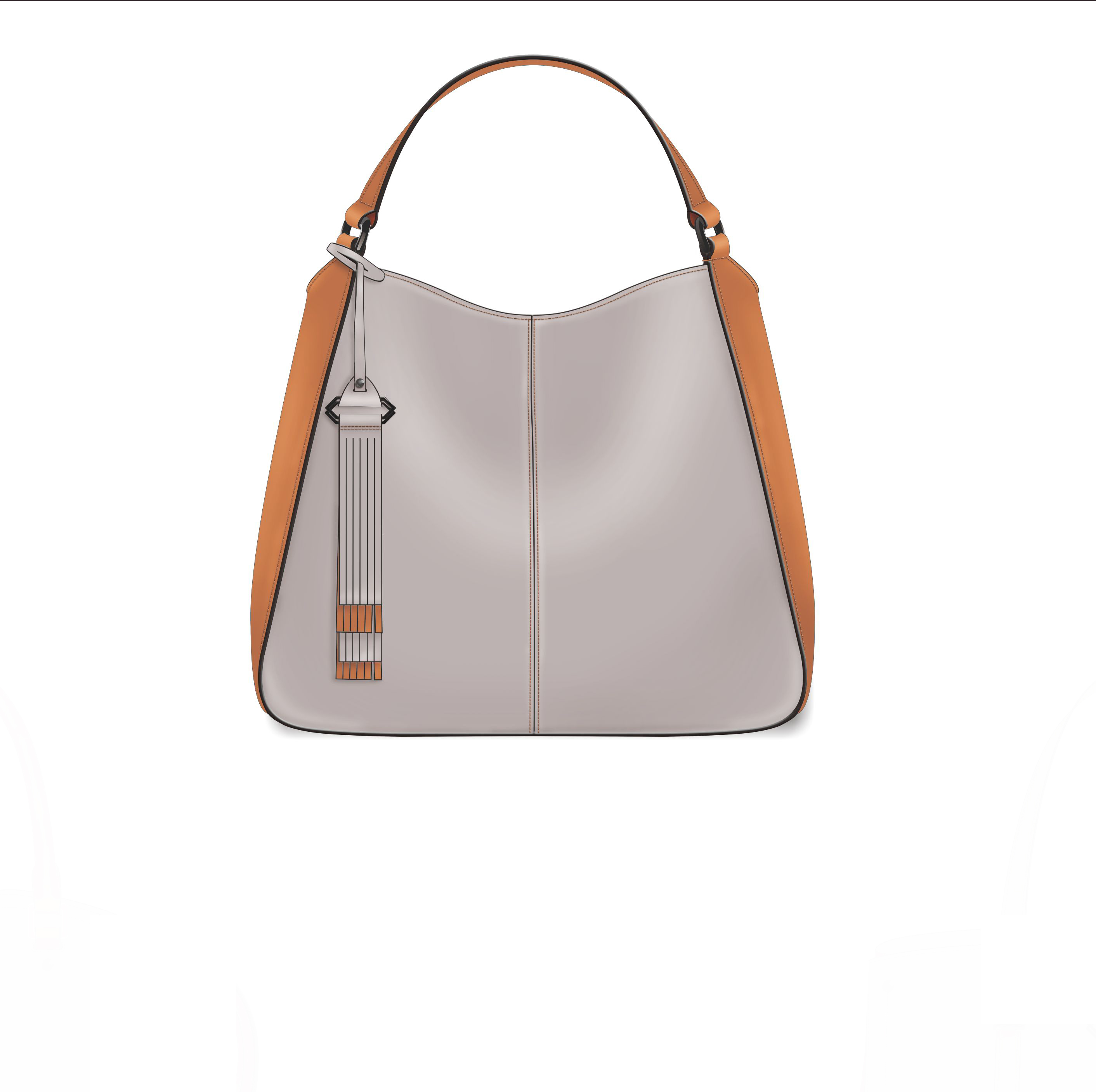 OEM Latest style leather shoulder long strip elegant handbag with tassel
