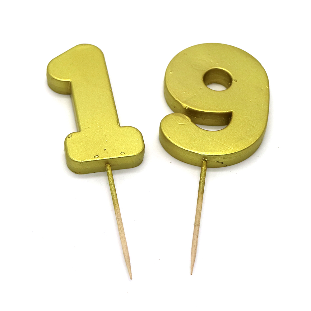 Hot sale gold color happy birthday number candle SRL30022-1