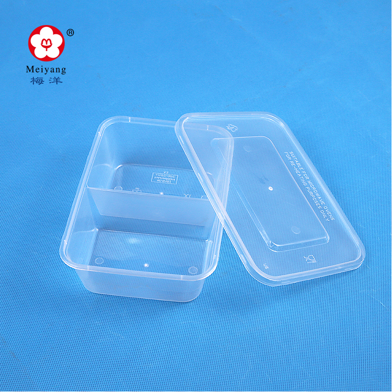 650ML 2-Compartment Rectangular PP Food Storage Containers