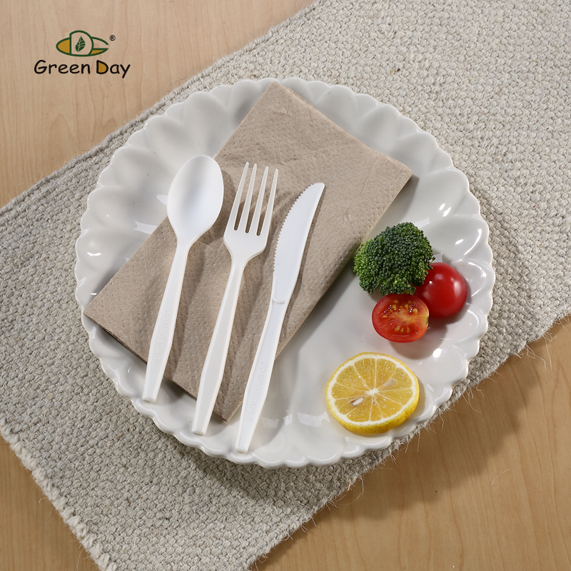 Premium Series CPLA Fork Knife Spoon-Natural White