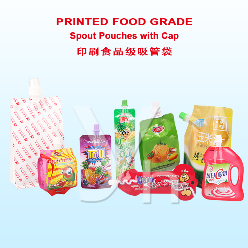 Printed Food Grade Spout Pouches with Cap