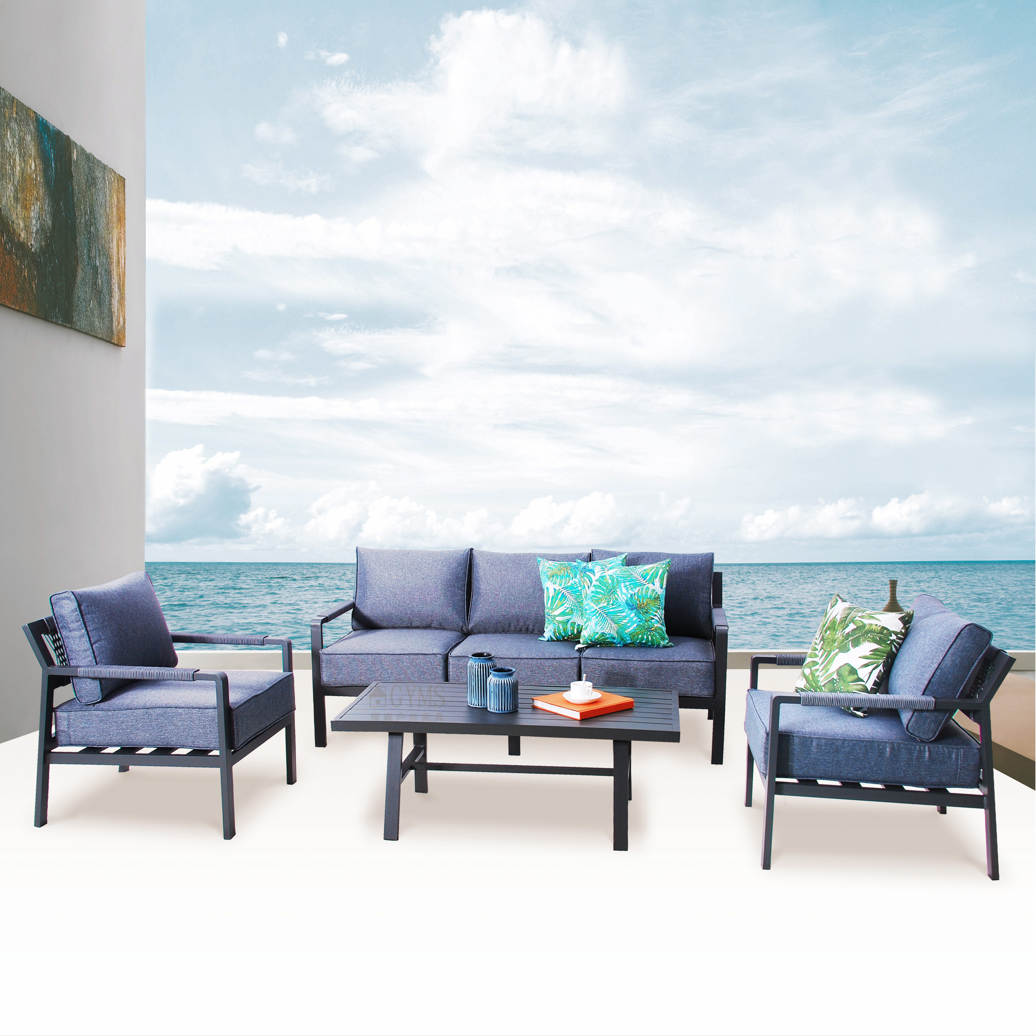 4pcs Aluminum lounge set