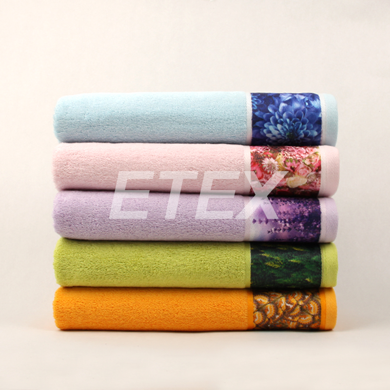 Printing Border Bath Towel Solid Body Decoration Towel
