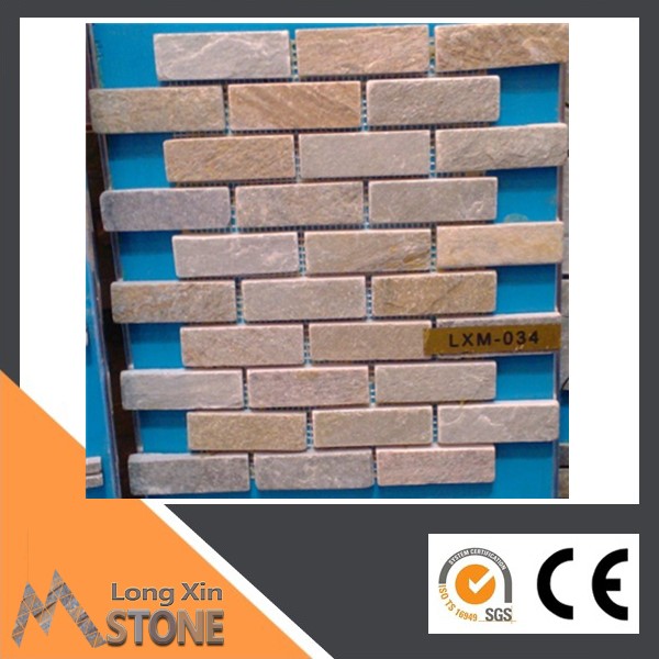 Natural beige slate brick design stone mosaics 305X305 CM