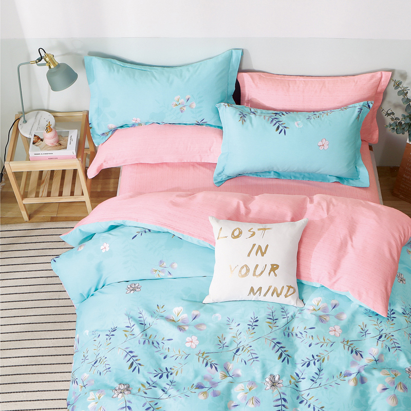 Comforter printed,flast sheet,pillow case