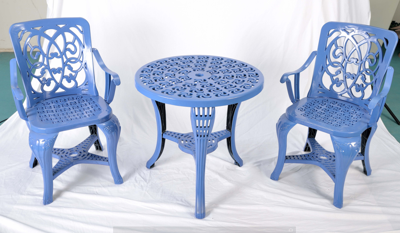 Plastic chairs and tables