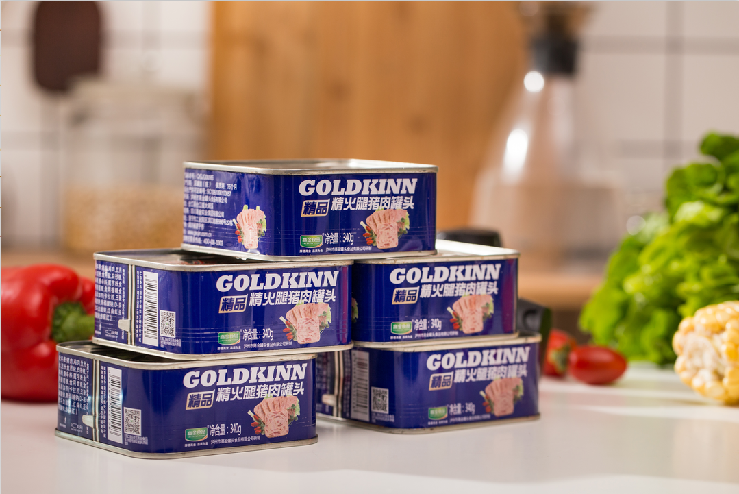 Canned lunch meat with ham