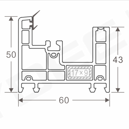 half fix and half sliding frame pvc profiles
