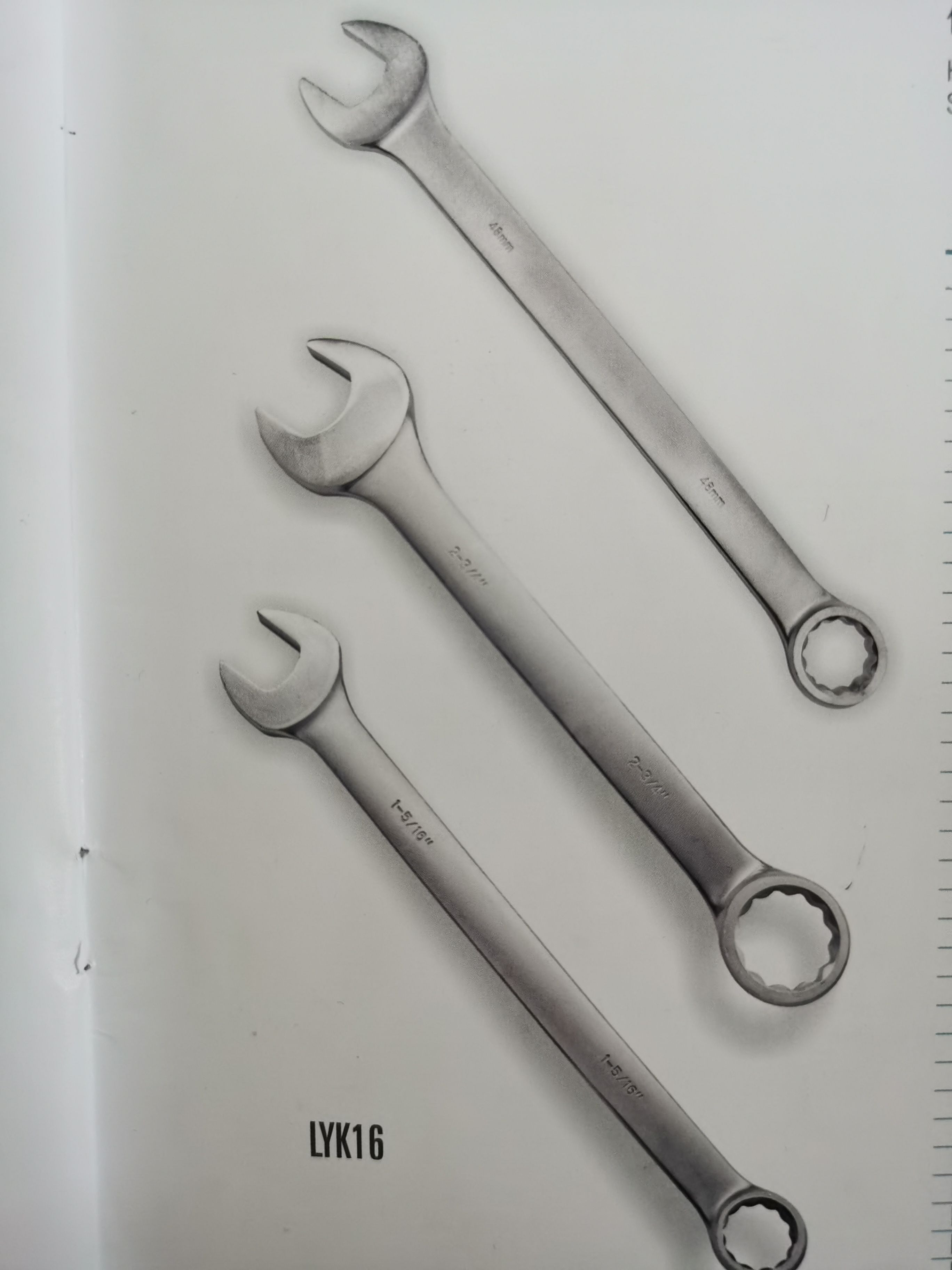 Flat style heavy duty combination spanner,with wide handle bar