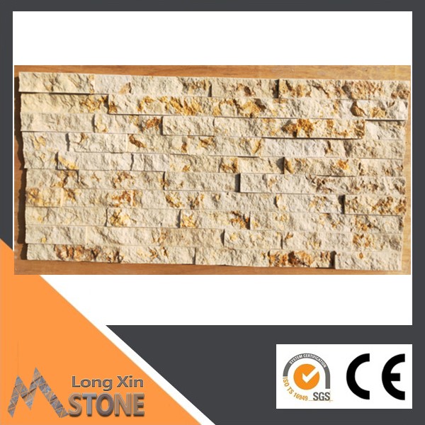 Natural Golden sandstone with 5 lines equal wall cladding 15X60 CM