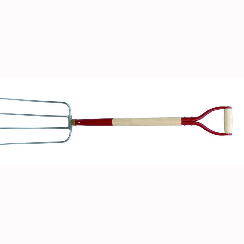 Steel Fork With Wooden Handle And Iron Y Grip