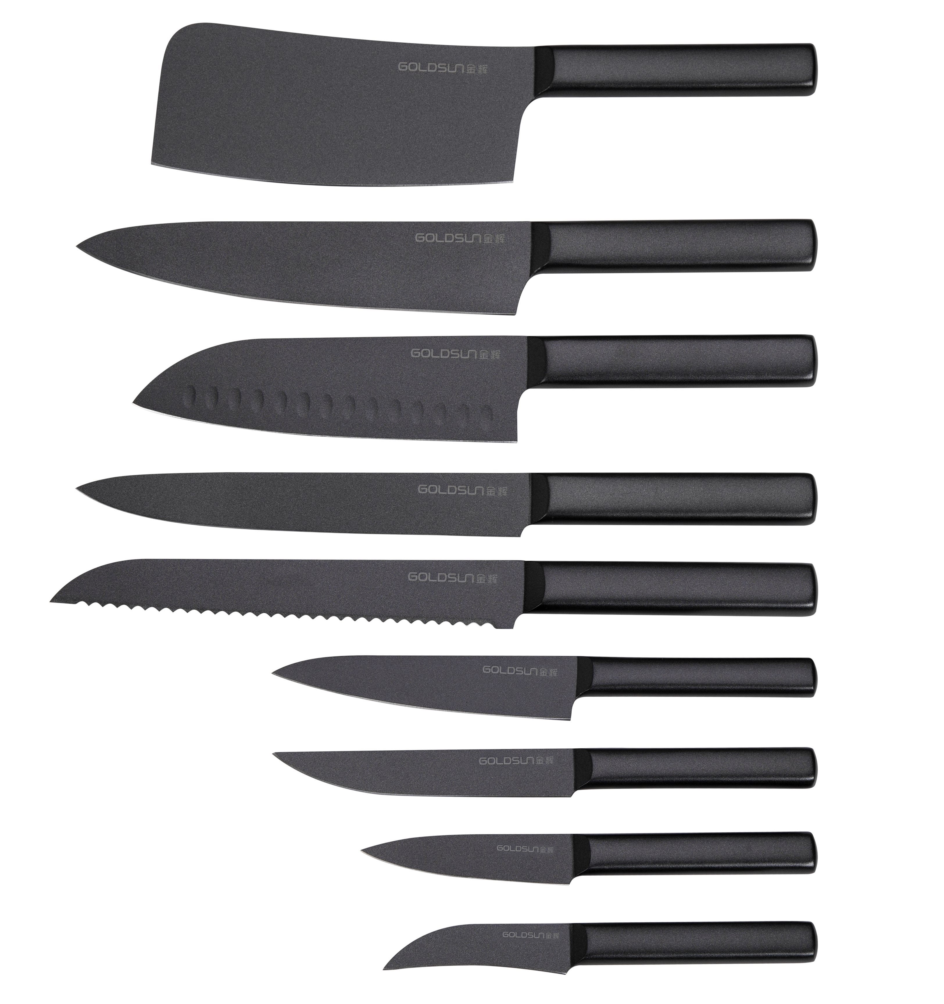 EDP hollow handle knife ：Chopper，Chinese cleaver，chef's knife, santoku knife, slicing knife, bread knife, steak knife，utility knife, paring knife