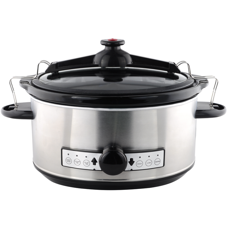 Digital Slow Cooker with Locking Lid Electrical Crock Pot Smart Control