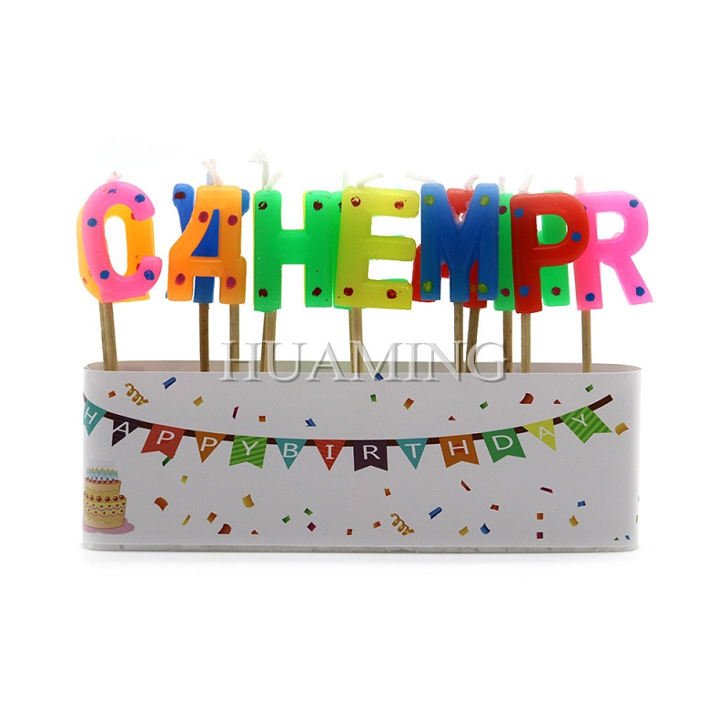Russia happy birthday colorful letter shape candles SRL40015-1