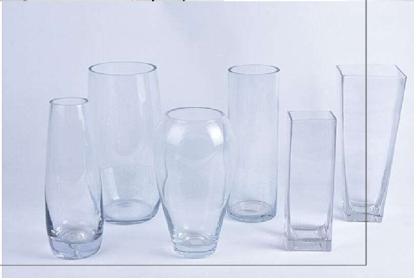 transparent glass vase