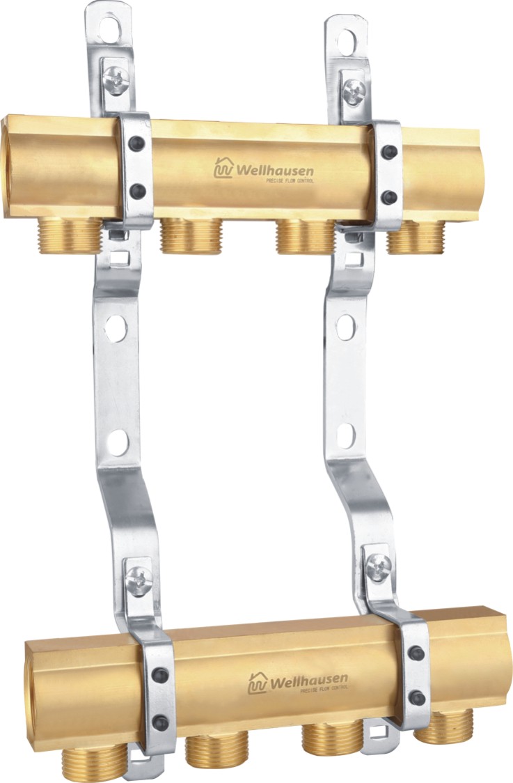 STA.6097 Wholesale Central Underfloor Heating System Brass Manifold Accessories Flow Meter Manifold