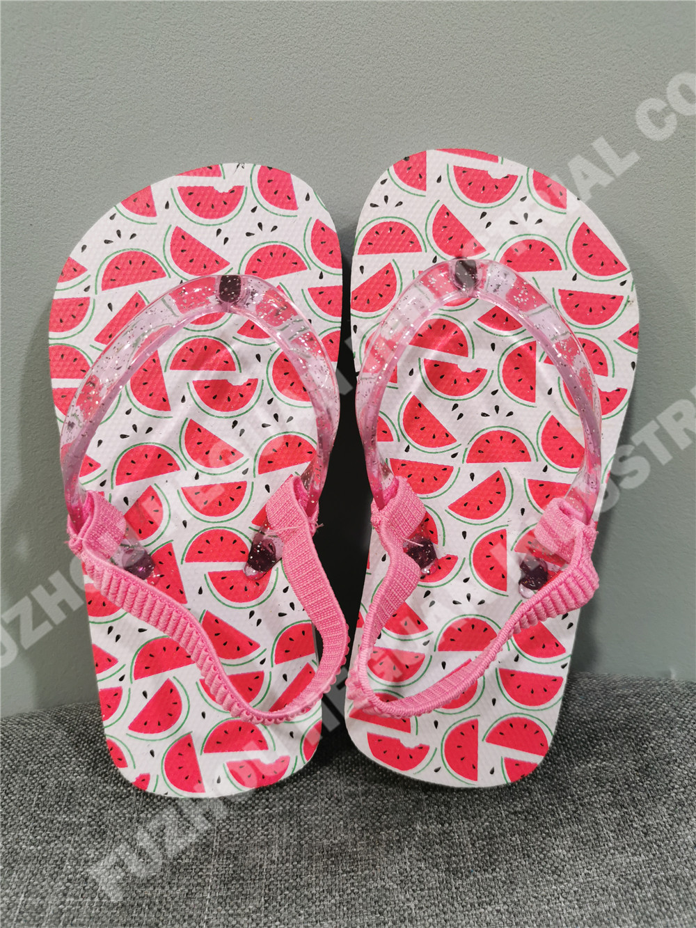Lovely watermelon printing Kid girl beach flip flops