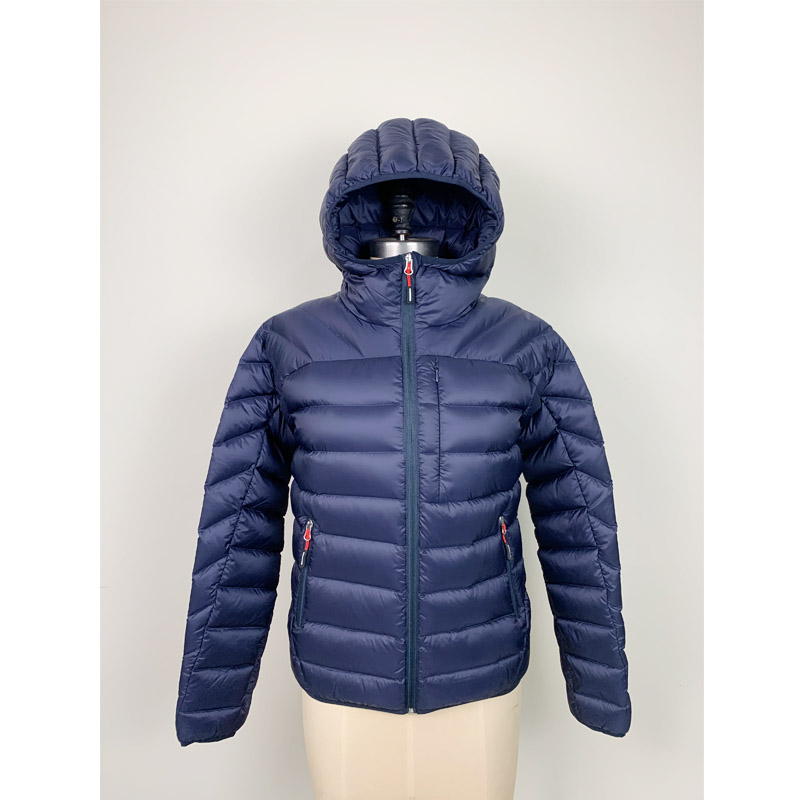 Winter Coat Ladies Sporty Hood Classic Light Soft Quilted Duck Down Jacket