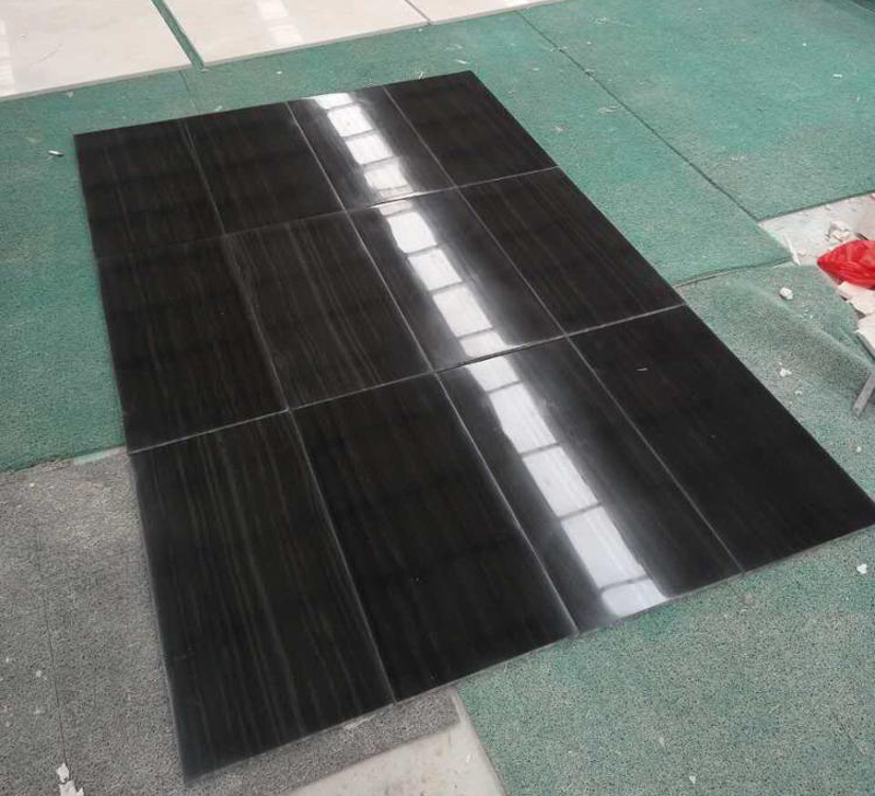 Imperial Black Wood Marble Tiles