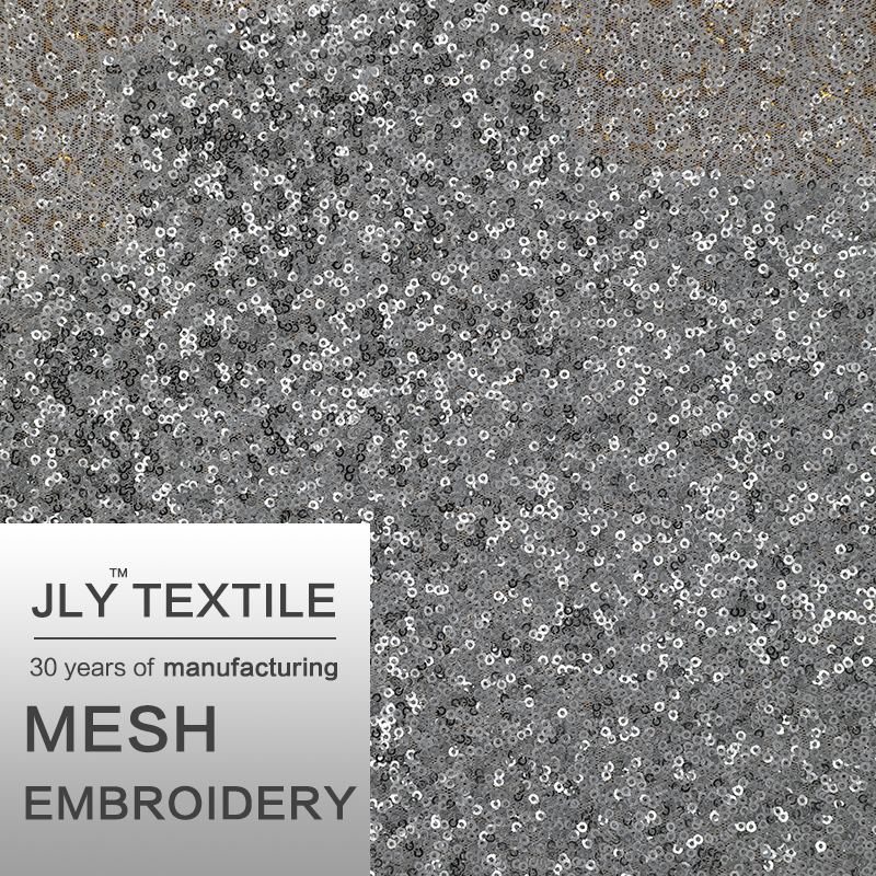 JLY Mesh/Tulle Fabric, Sequin Embroidery Golden/Silver For Clothing Dress Gift Package Wedding Party Decor Event Holiday Decorations