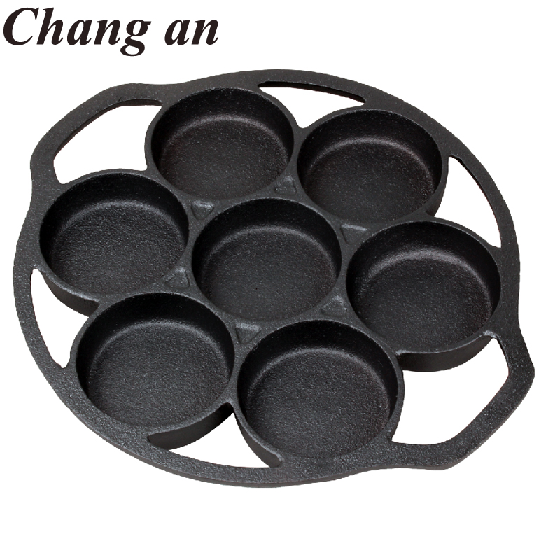 7-mold Seasoned Cast Iron Drop Biscuit Pan