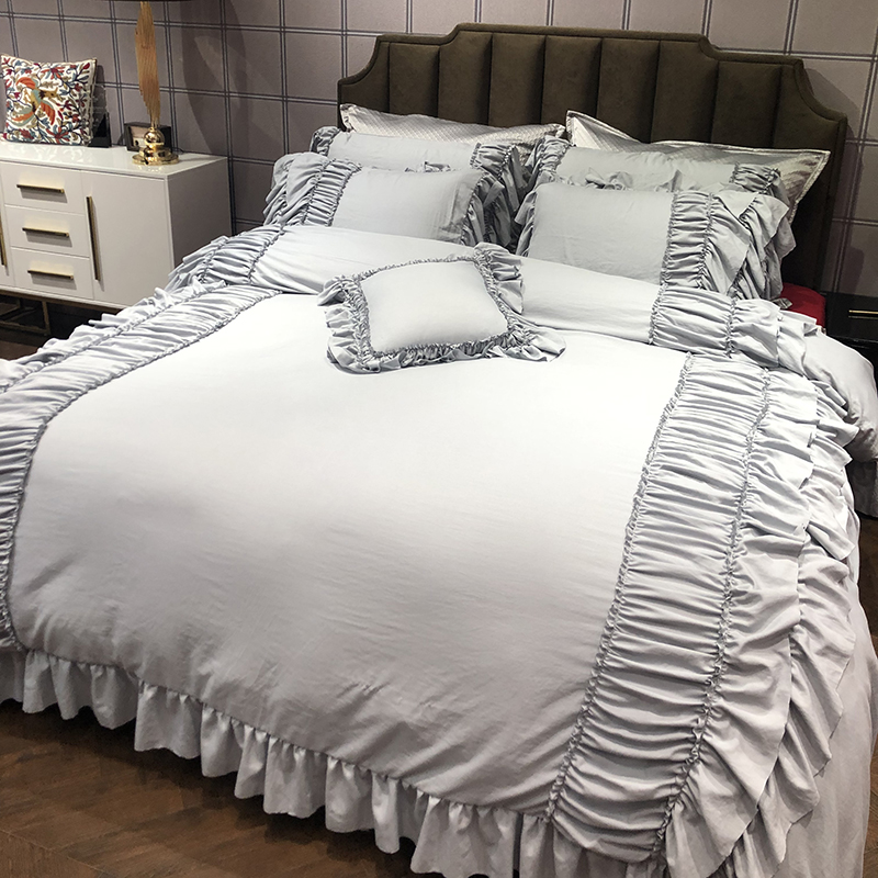 Microfiber Handwork Frill Comforter Set