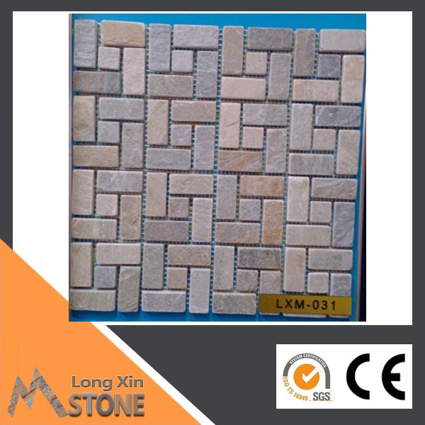 Natural beige slate format design stone mosaics 305X305 CM