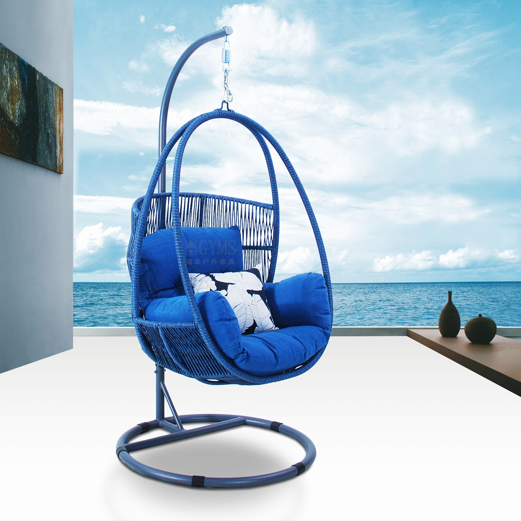 Polyester rope hanging chair
