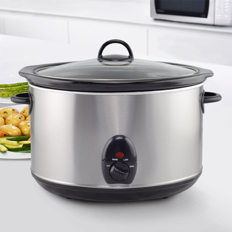 Mechanical control Stainless steel Oval Slow Cooker CROCK POT 5.6L