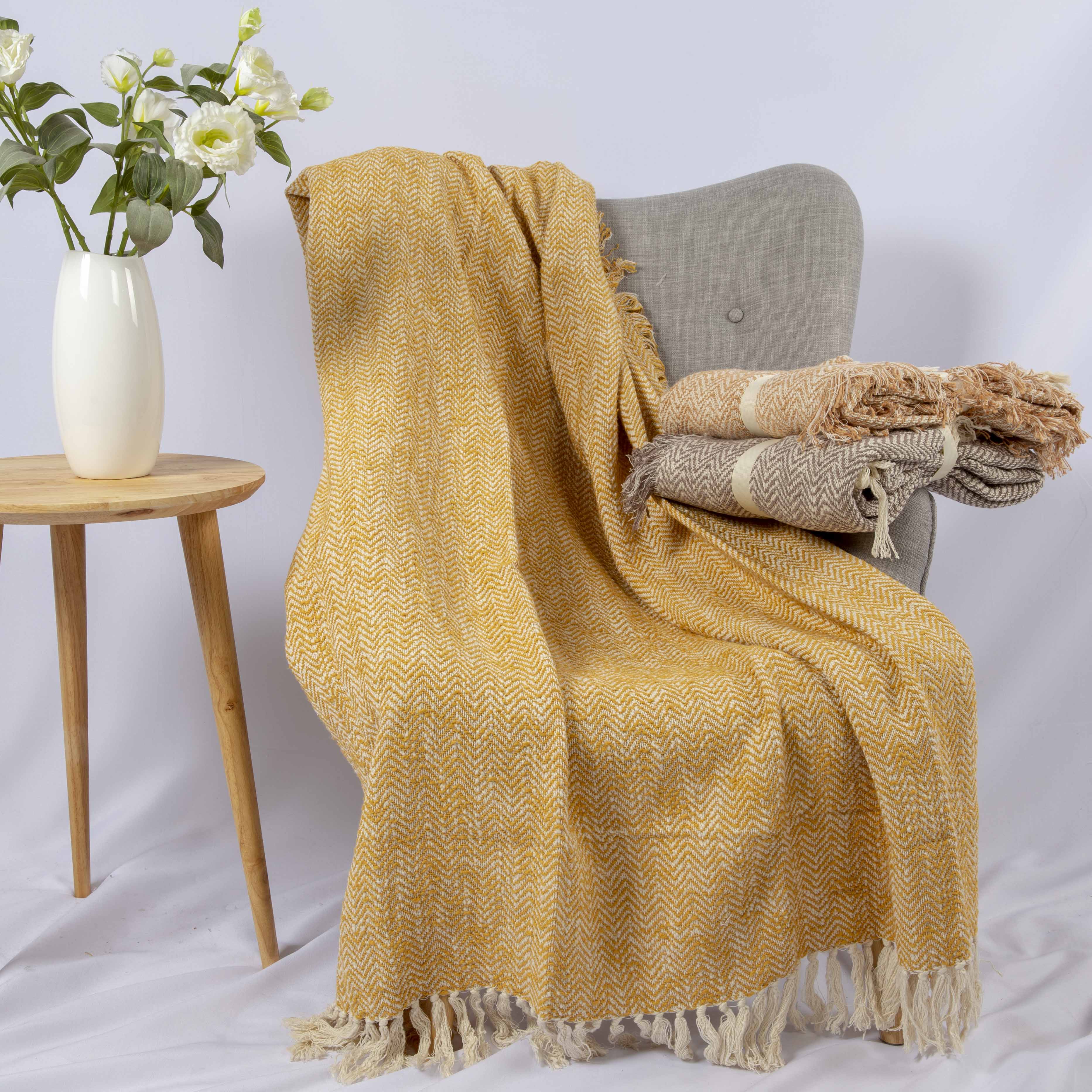 cotton jacquard throw