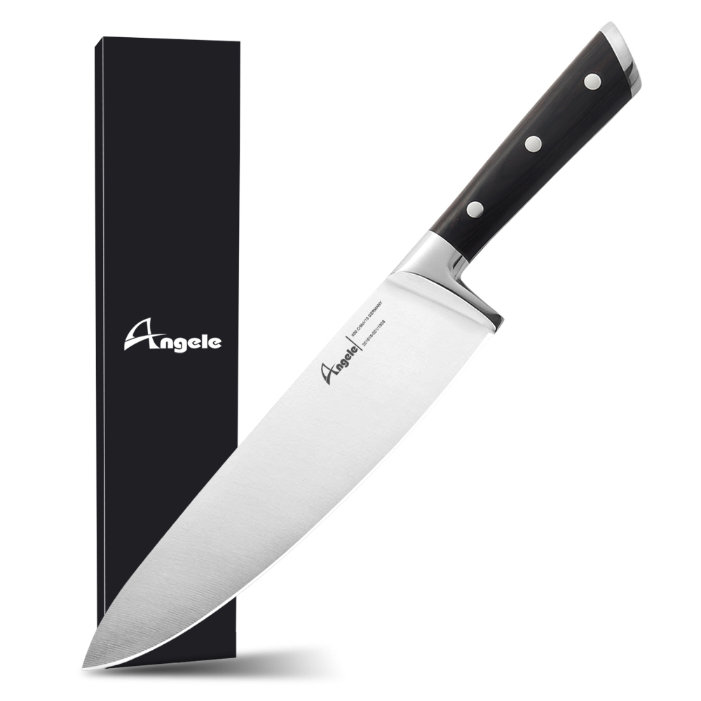 professional chef knives kitchen knife stainless steel with black pakaa wood handle