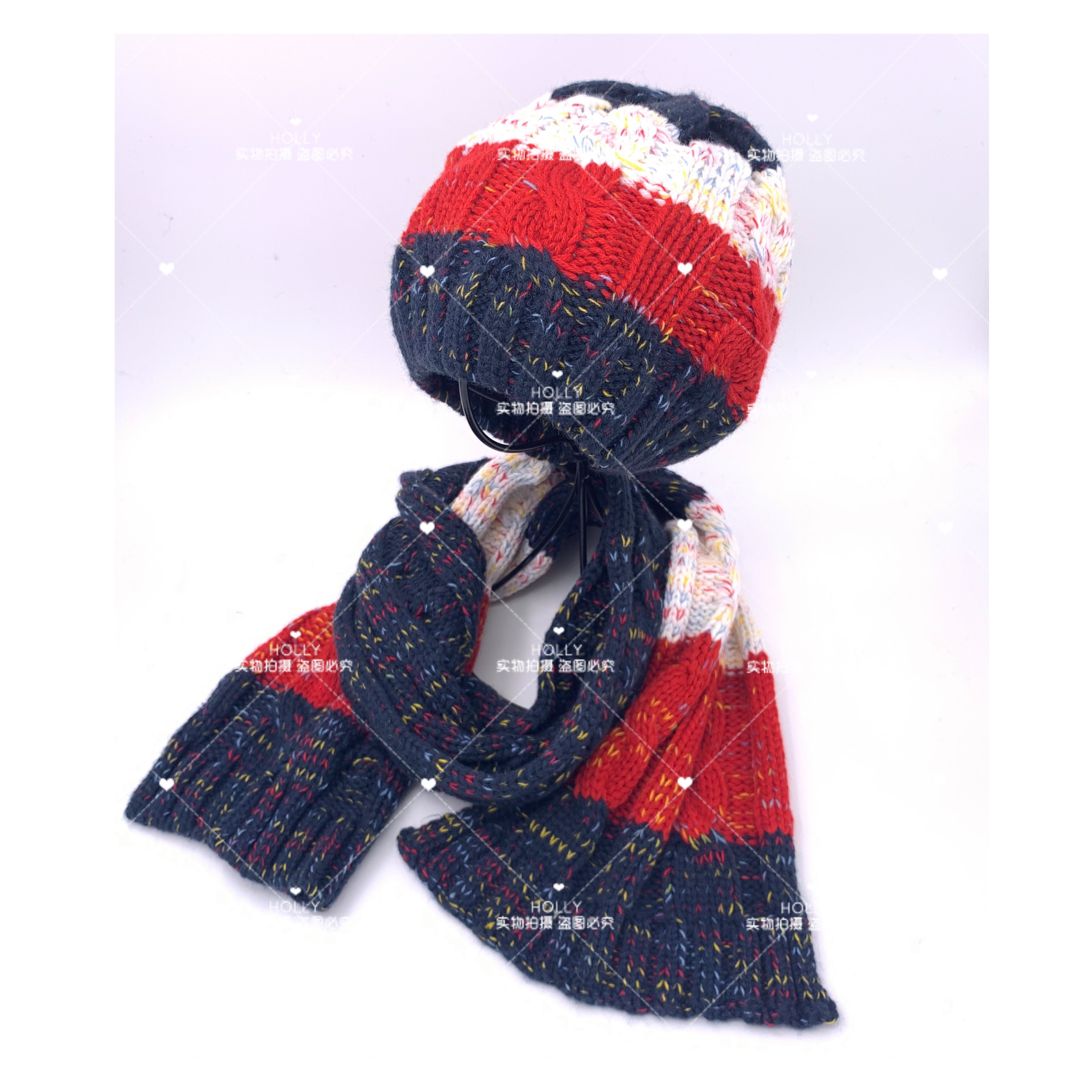 Boy Cable Knitted Beanie+sacrf Set