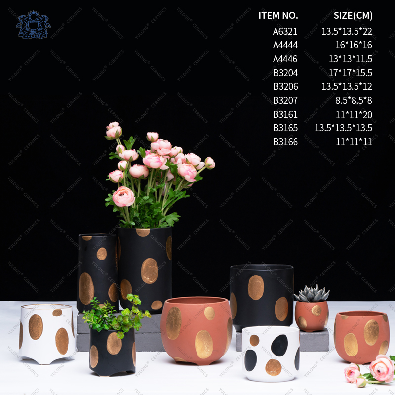 ceramic hand-painted pots
