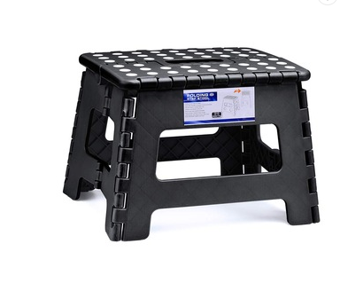 Folding Step Stool for Kids 9Inch Tall 11Inch Wide Foldable Step Stool Black