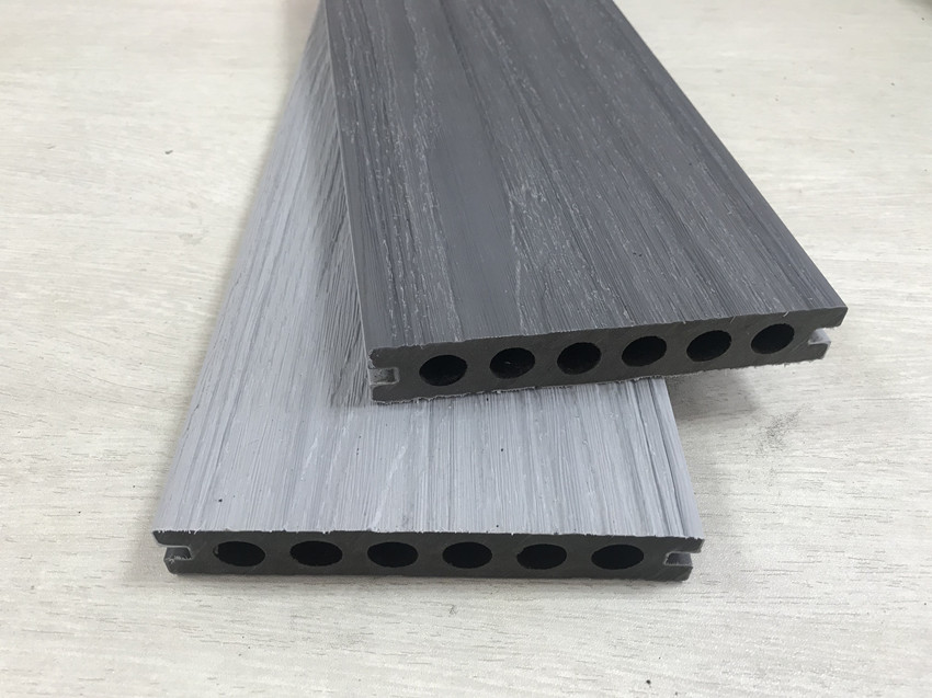 Wpc double color co-extrusion hollow decking floor 138mm*23mm