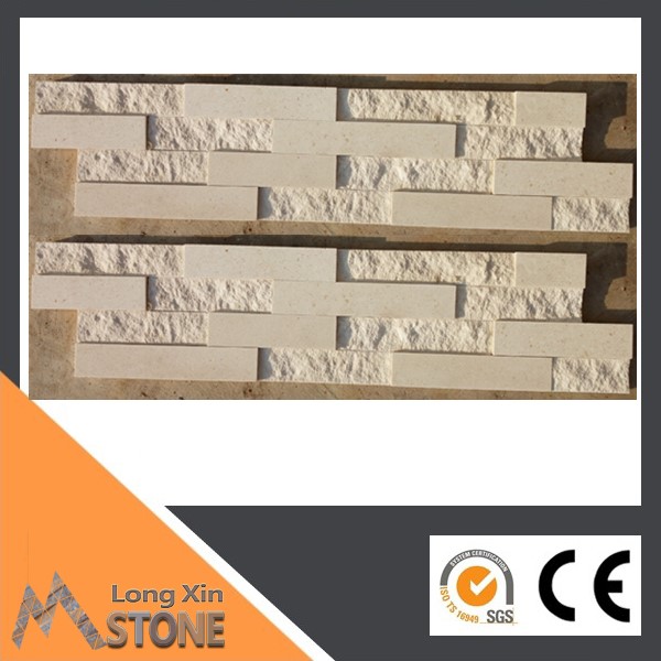 Natural White sandstone 5 lines natural split surface mix honed surface wall cladding 15X60 CM