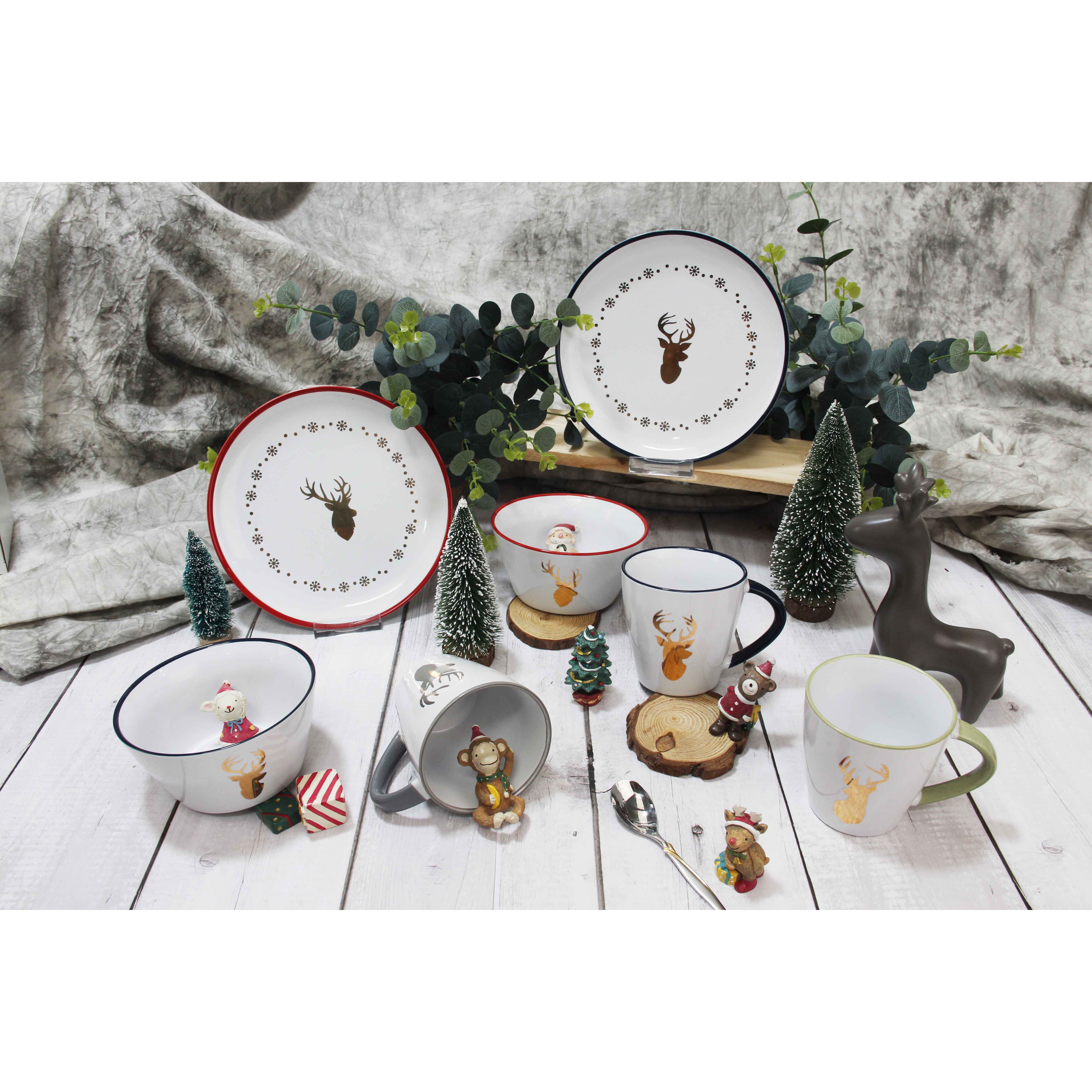 Kic Luxury Real Gold Printing Dinnerware Set