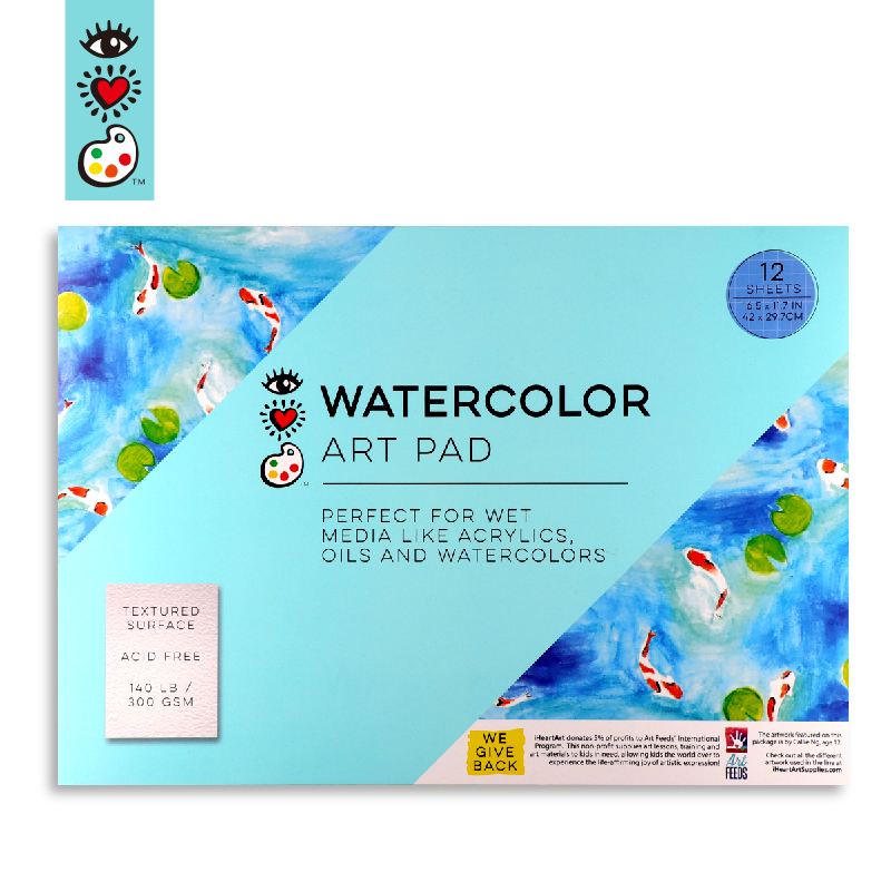 Acid free cold pressed 140lb/300gsm watercolor paper A3 size large coloring pad