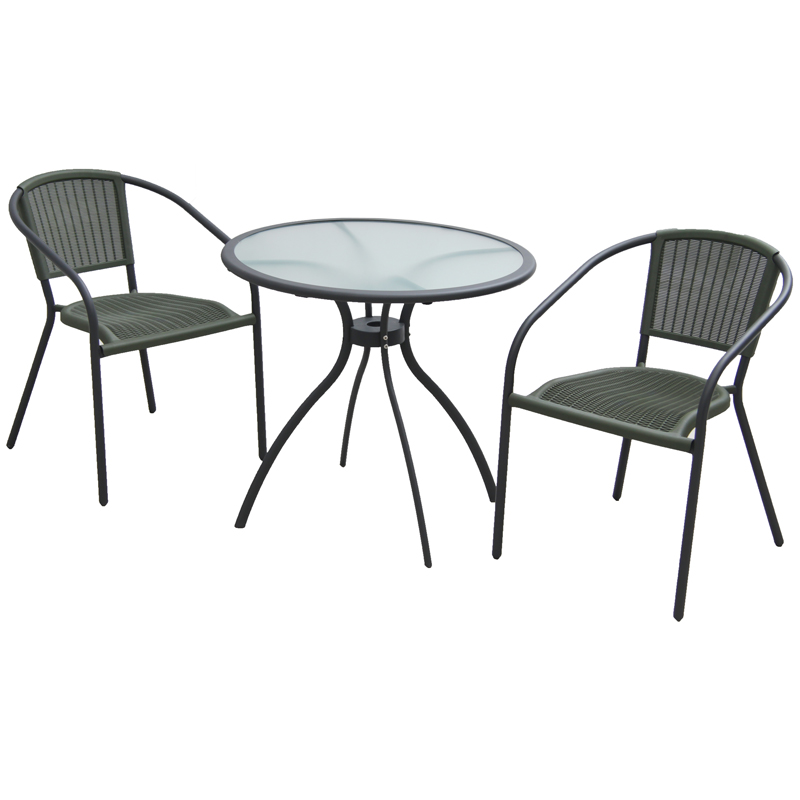 1 1 Outdoor leisure furniture Patio Plastic table and chair 3-pc set