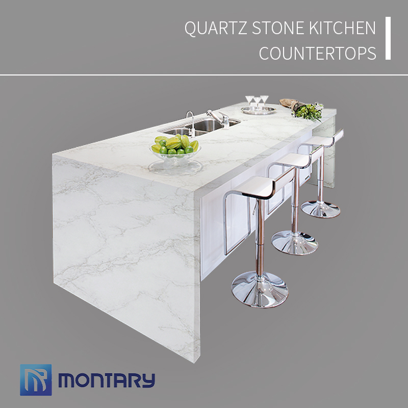 Quartz stone kitchen countertop