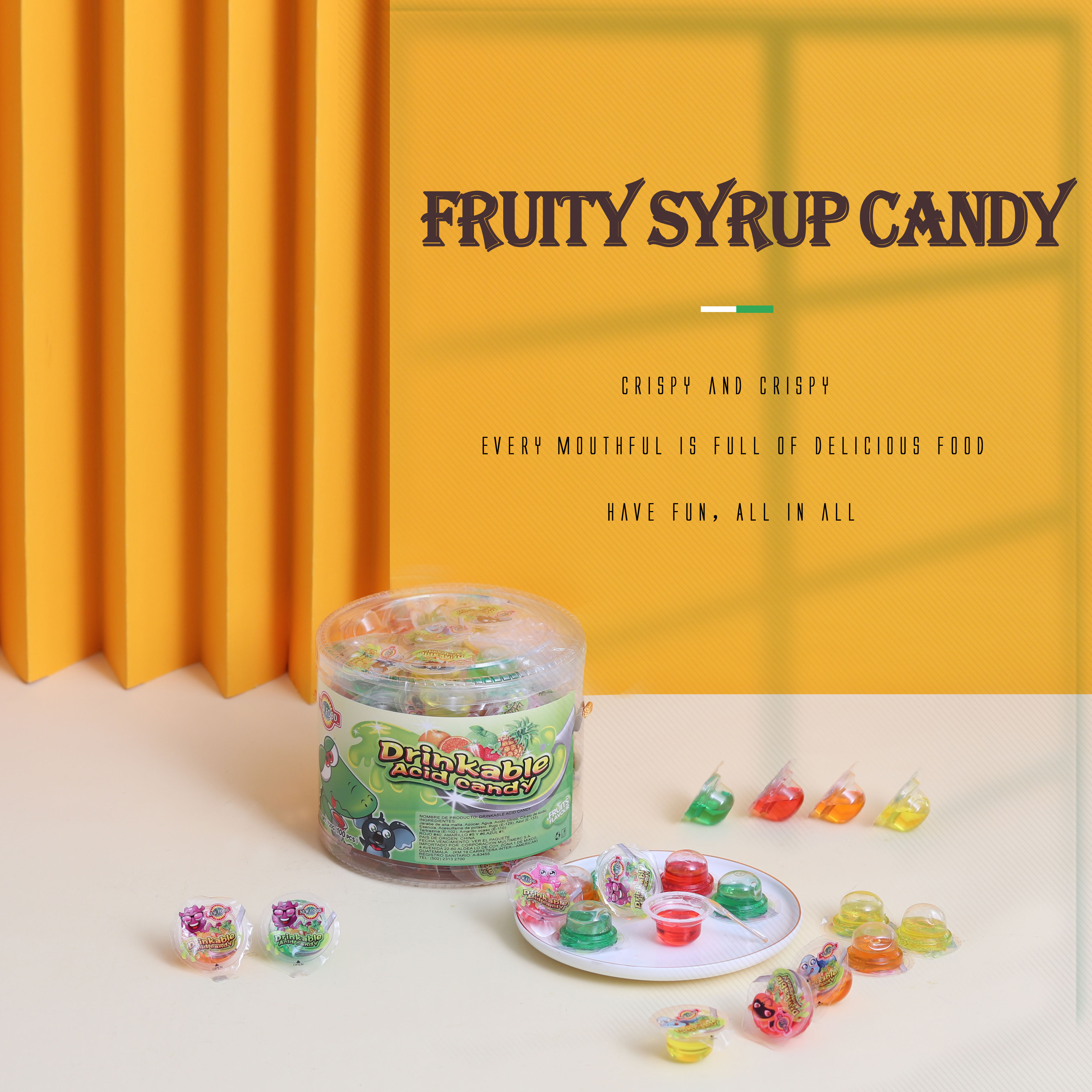 Jar Packing Fruity Syrup Candy