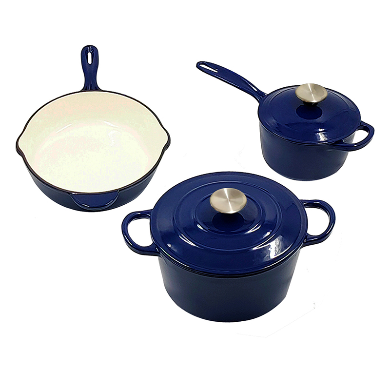 5 Pcs Enamel Cast Iron Cookware Set